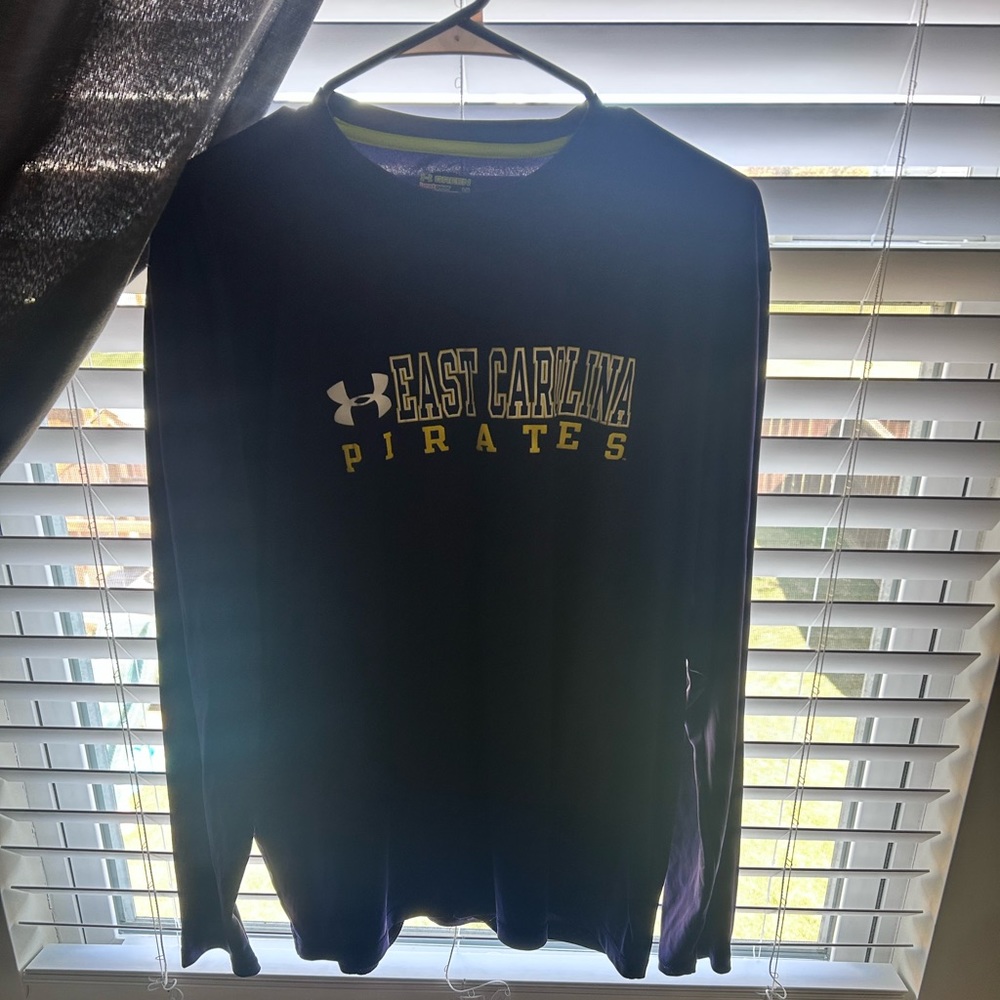 Long sleeve East Carolina University under armor shirt.